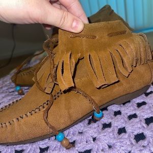 Moccasin booties.
